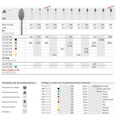 Brocas Diam FG (258N/6) C 379-029 FG (6u) Intensiv