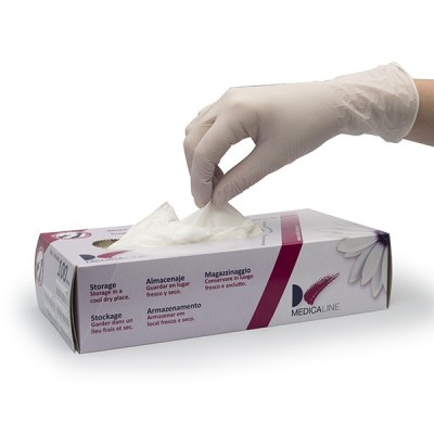 Luvas de Nitrilo XS Brancas(100u) Medicaline