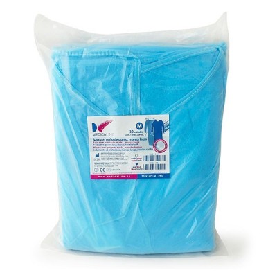 Batas descartáveis azul M (10u) Medicaline