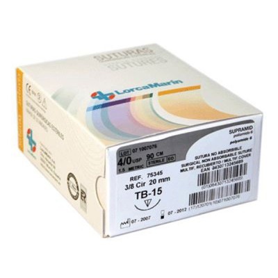 Sutura Supramid 3/8 TB-15 4/0 (12u) Lorca Marin