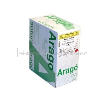 Sutura Nylon Unifil  Azul TB-12 5/0 36u Arago
